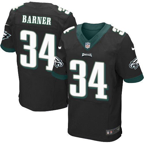 Men's Elite Kenjon Barner Nike Jersey Black Alternate - #34 NFL Philadelphia Eagles